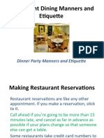 Restaurant Dining Manners and Etiquette