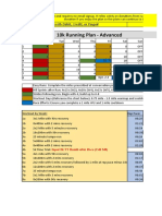 10k Running Plan - Advanced