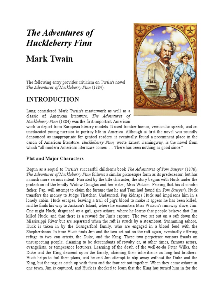The Adventures of Huckleberry Finn | PDF | Adventures Of Huckleberry ...