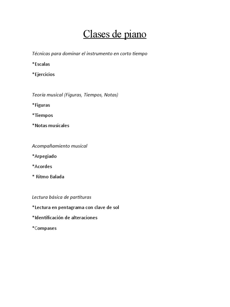 Clases de Piano | PDF