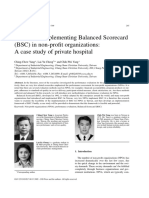 A Study of Implementing Balanced Scorecard (BSC) in Non-Profit Organizations: A Case Study of Private Hospital