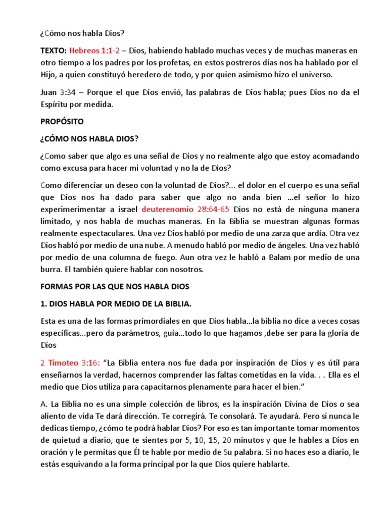 Formas en que Dios nos habla hoy | PDF | Dios | Alma