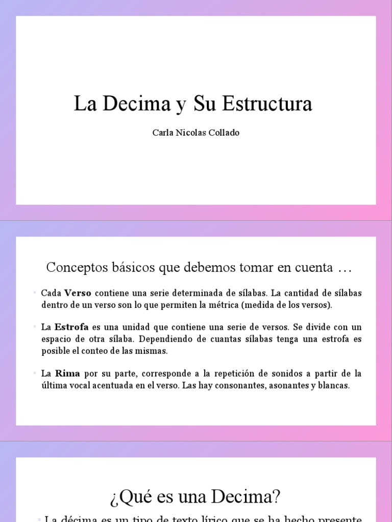 Estructura y Creación de Décimas | PDF | Metro (poesía) | Rima