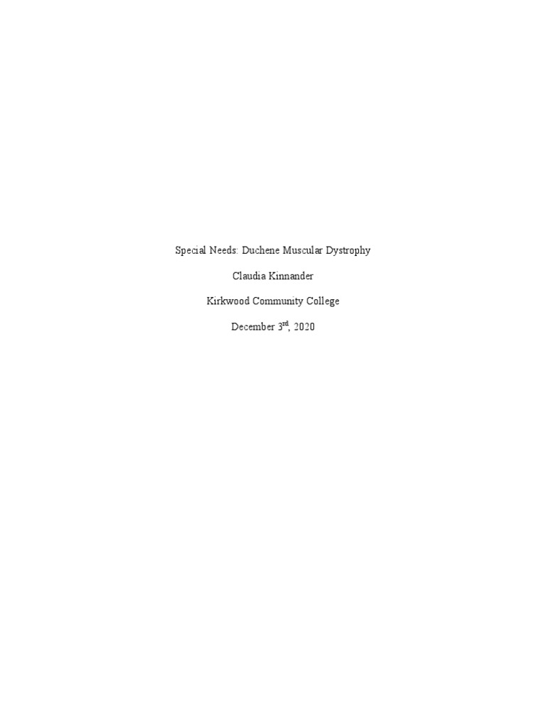 Muscular Dystrophy dh4 Paper | PDF | Muscular Dystrophy | Oral Hygiene
