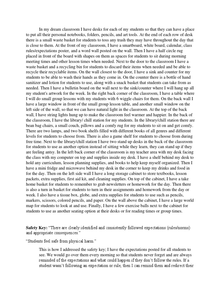 Art 395 Dream Classroom Assignment | PDF | Classroom | Human Nature