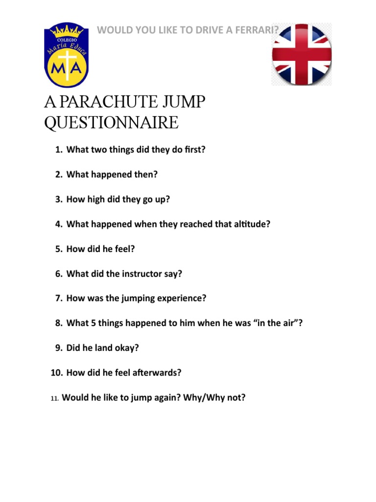 A Parachute Jump Questionnaire | PDF