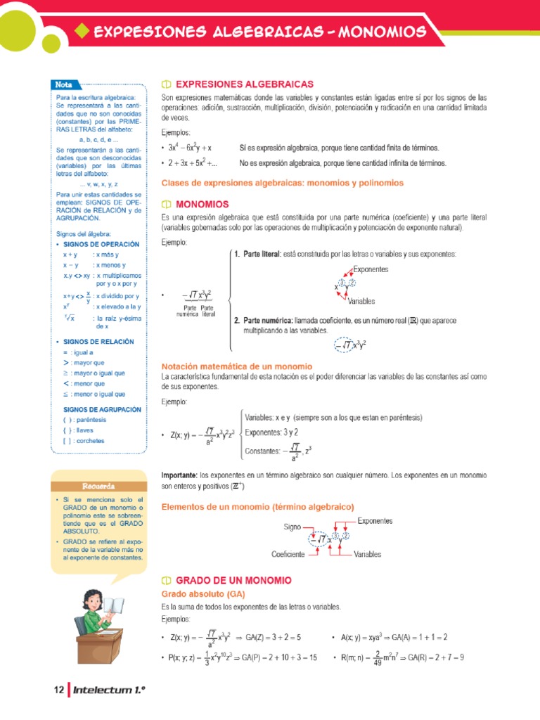 Monomios y Polinomios | PDF