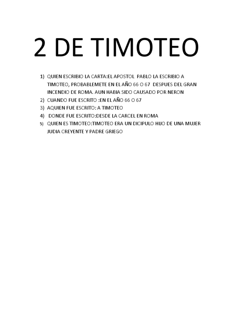 2 de Timoteo | PDF | Historia | Religión y espiritualidad