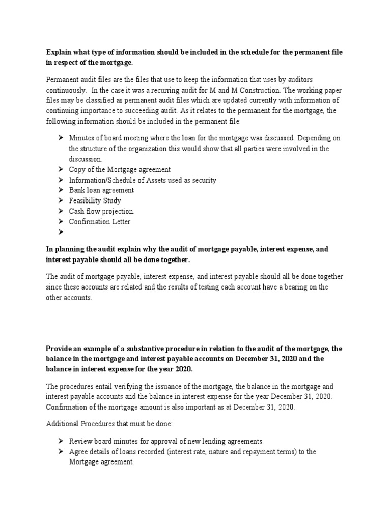 Mortgage Audit Procedures and Documentation | PDF | Promissory Note | Loans