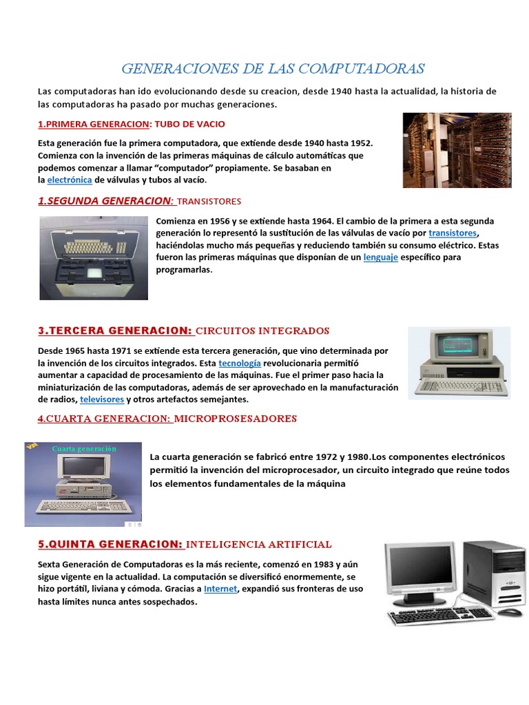 Generaciones de Las Computadoras | PDF