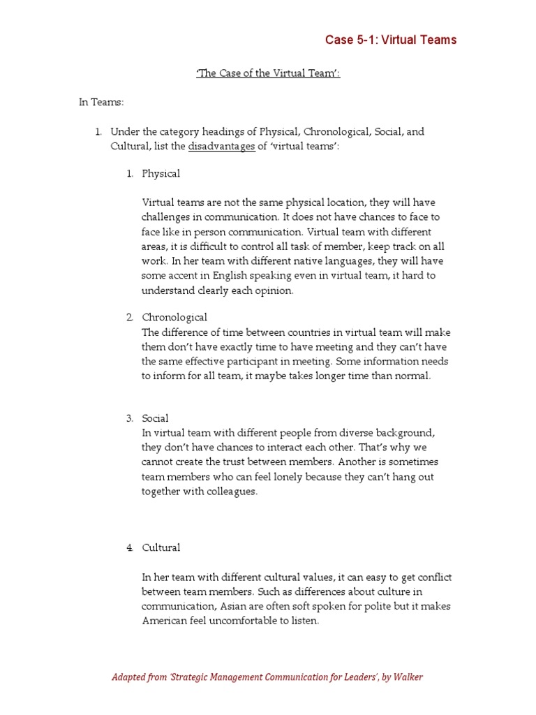 The Case of The Virtual Team' | PDF | Communication | Human Communication