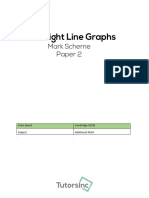 Straight Line Graphs: Mark Scheme Paper 2