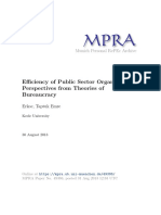 Efficiency of Public Sector Organizations: Perspectives From Theories of Bureaucracy