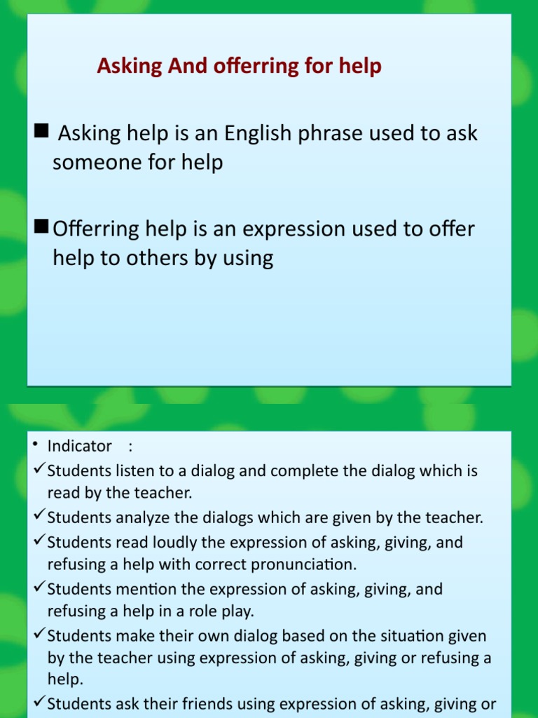 Expressing Help: Learning Common Phrases for Asking, Offering, and ...