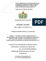 INFORME AVANCE DE OBRA 1 FINAL - Mejoramiento Vivienda San Miguel 2017