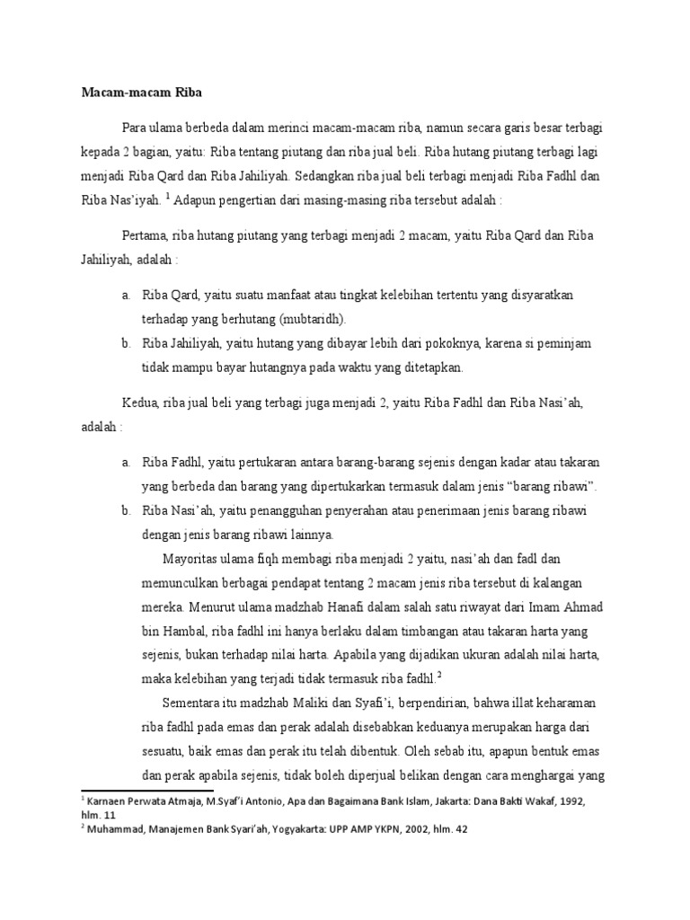 Jenis-Jenis Riba dalam Islam | PDF | Hukum | Agama & Spiritualitas