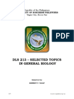 Dls 213 - Selected Topics in General Biology: University of Northern Philippines