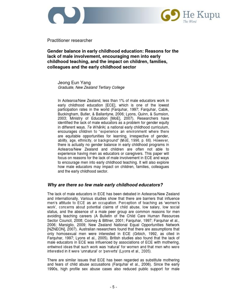 Male Educators in Early Childhood ECE | PDF | Early Childhood Education ...