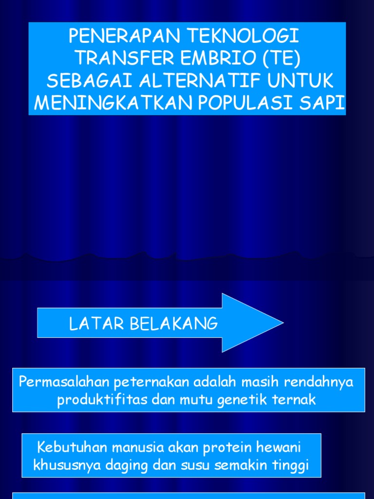 Teknologi Transfer Embrio Sapi Unggul | PDF