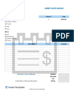 Credit Note Invoice Template