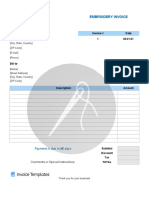 Embroidery Invoice Template