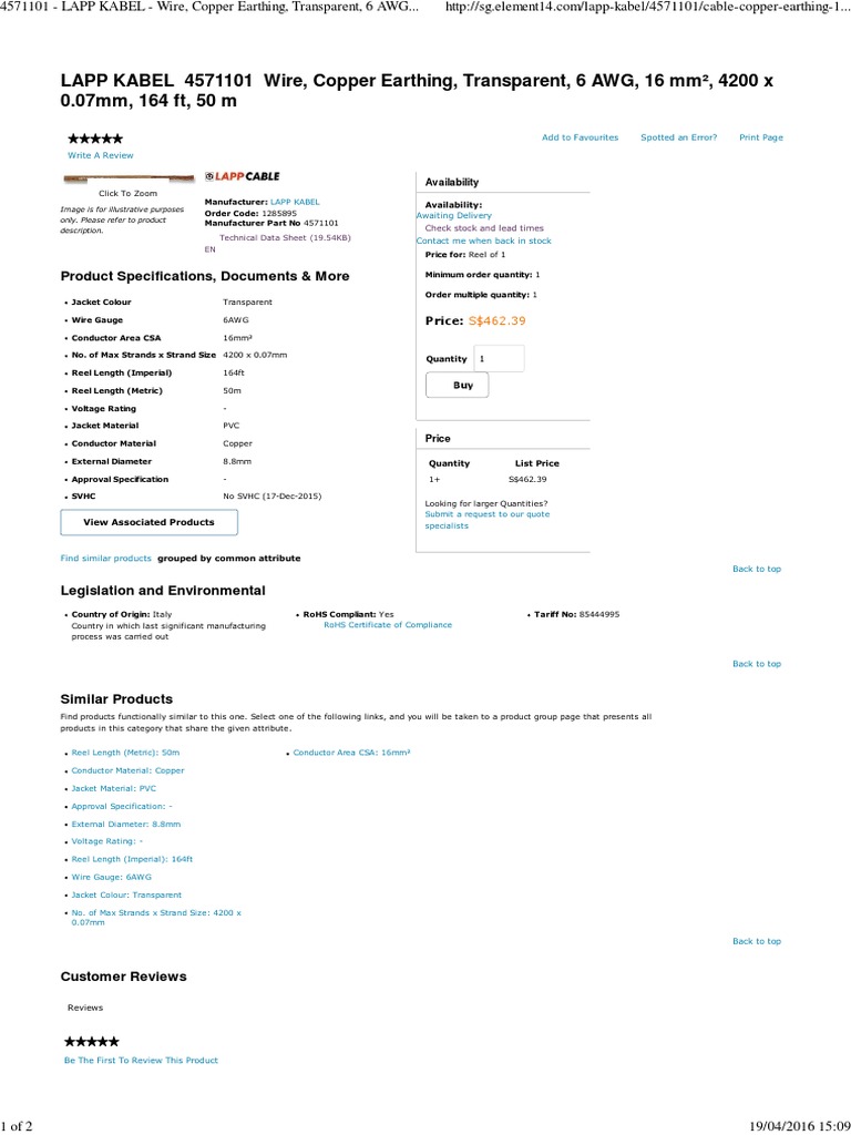 Copper Earthing Wire Specs | PDF | Manufactured Goods | Business