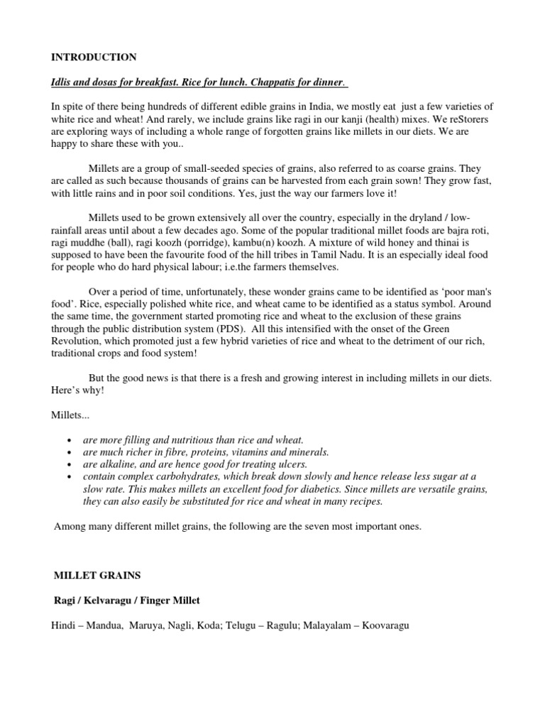 Millets PDF Cereals Teaspoon