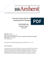 University of Massachusetts Amherst Isenberg School of Management SCH-MGMT 640