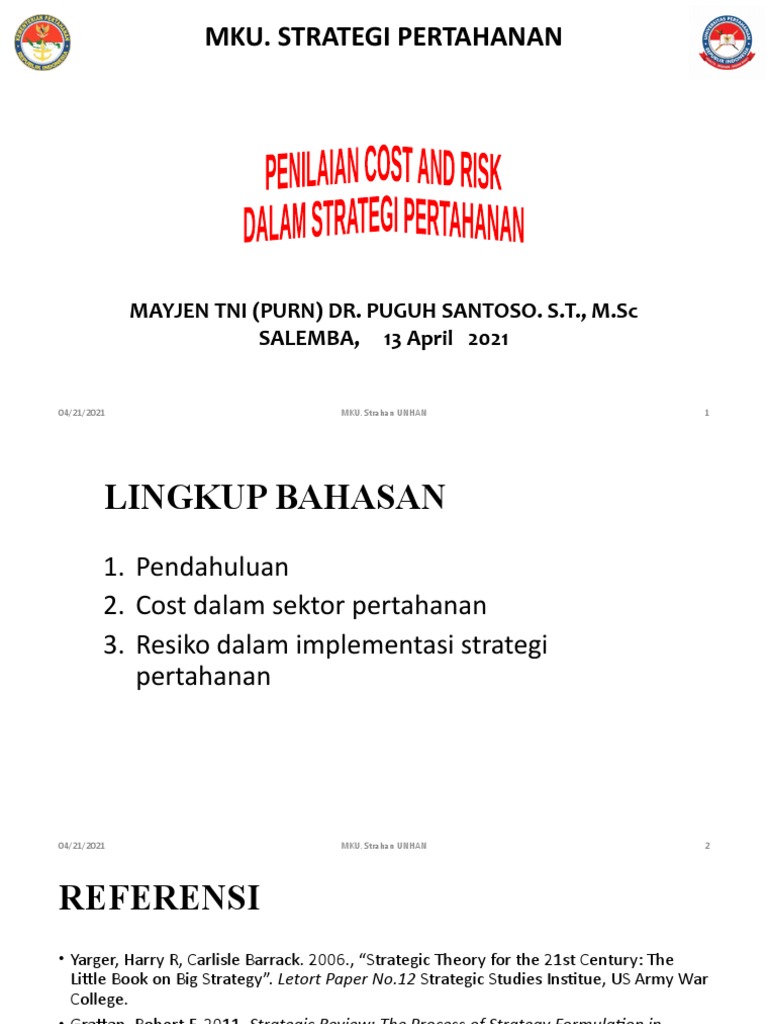 Strategi Biaya dan Risiko Pertahanan | PDF