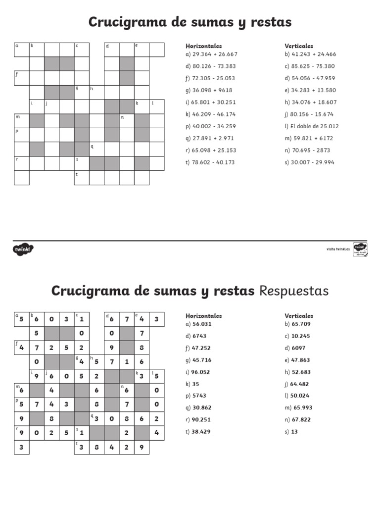 Hojas De Trabajo De Suma Y Resta De Palabras Ficha De Actividad: