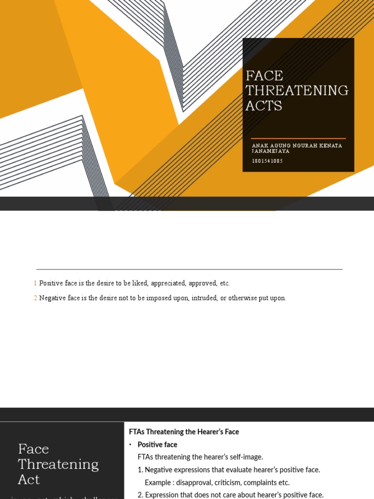 Face Threatening Acts PDF Social Psychology Communication