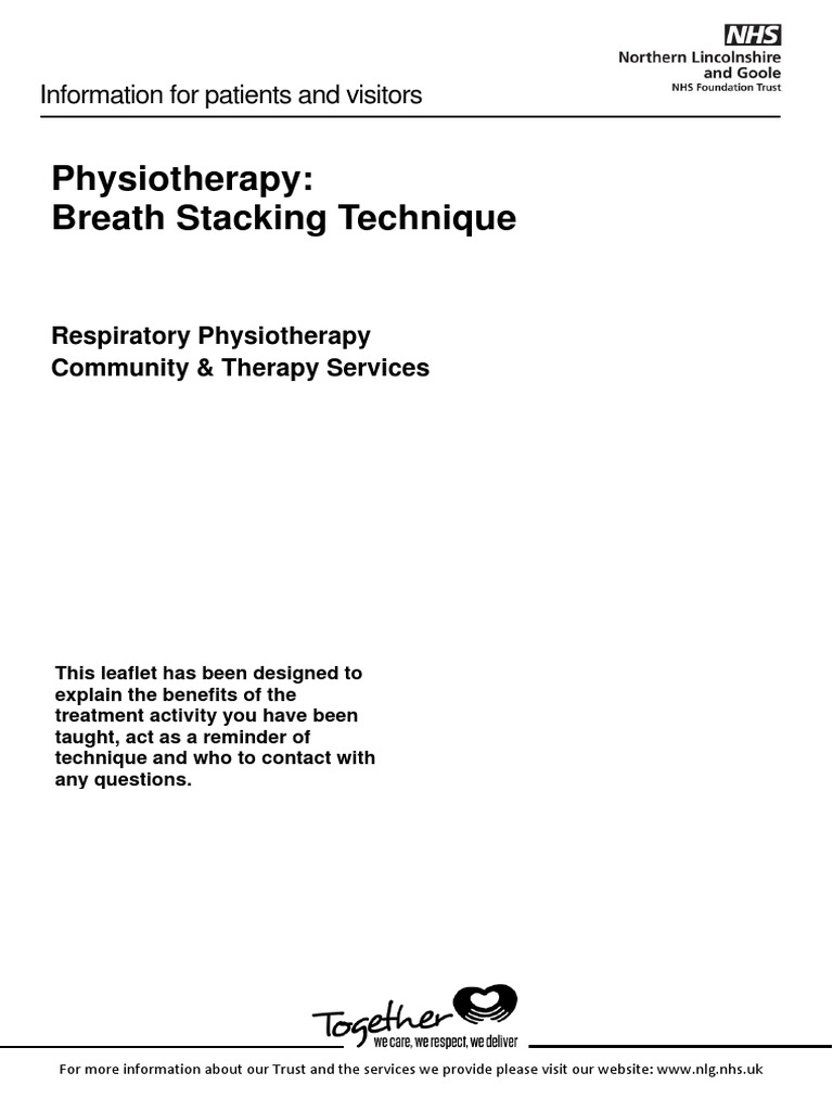 Physiotherapy - Breath Stacking Technique | PDF | Physical Therapy | Thorax