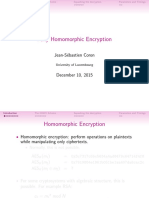 Fully Homomorphic Encryption: Jean-S Ebastien Coron
