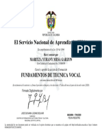 El Servicio Nacional de Aprendizaje SENA: Fundamentos de Tecnica Vocal