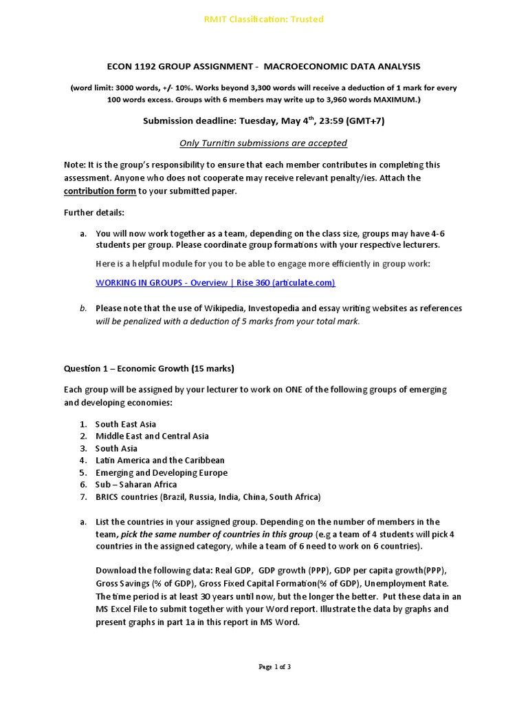 Macroeconomic Data Analysis Assignment | PDF | Unemployment | Social ...