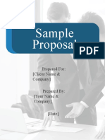 Sample Proposal: Prepared For: (Client Name & Company) Prepared By: (Your Name & Company) (Date)