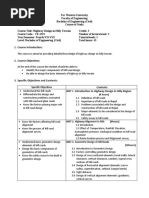 VII or VIII Semester Highway Design in Hilly Terrain (Electives)