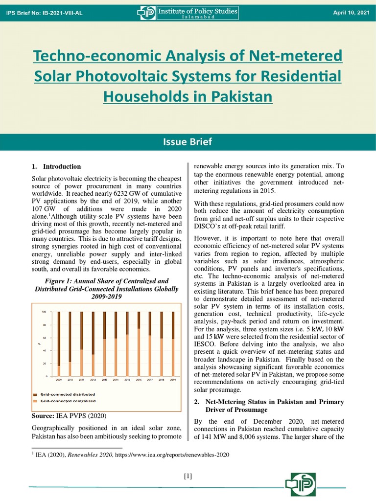 Techno-Economic Analysis of Net-Metered Solar PV Systems For ...