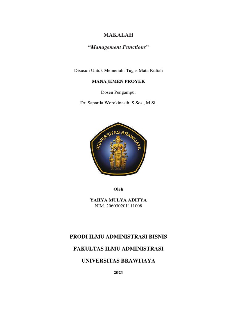 Management Functions in Project Management | PDF | Karier ...