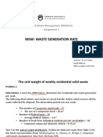 MSW: Waste Generation Rate: Solid Waste Management SWM411S Assignment 1