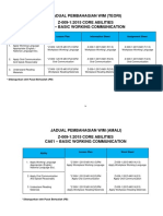 Contoh: Jadual Pembahagian Wim (Teori) Z-009-1:2015 CORE ABILITIES M01 - Basic Working Communication