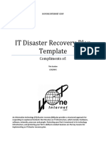 It Disaster Recovery Plan Template