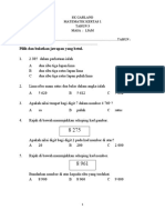 Soalan Matematik Tahun 3 Ujian 1 Bulan Mac 2017 Kertas 1