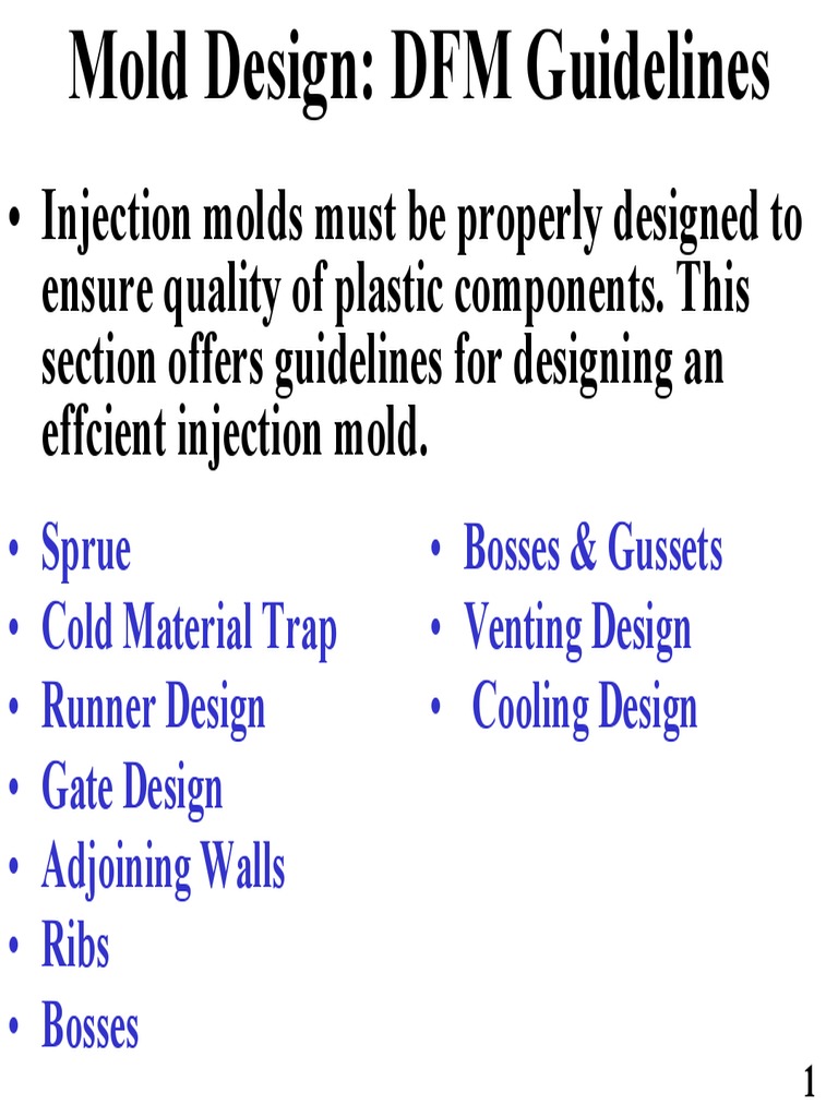 Injection Mold Design Guidelines | PDF | Casting (Metalworking ...
