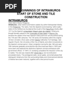 Research The Beginnings of Intramuros Start of Stone and Tile Construction