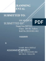 Programming Fundamental Submitted To