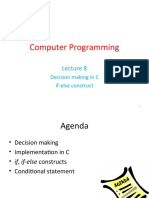 Computer Programming: Decision Making in C If-Else Construct