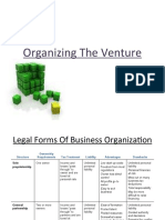 Organizing The Venture