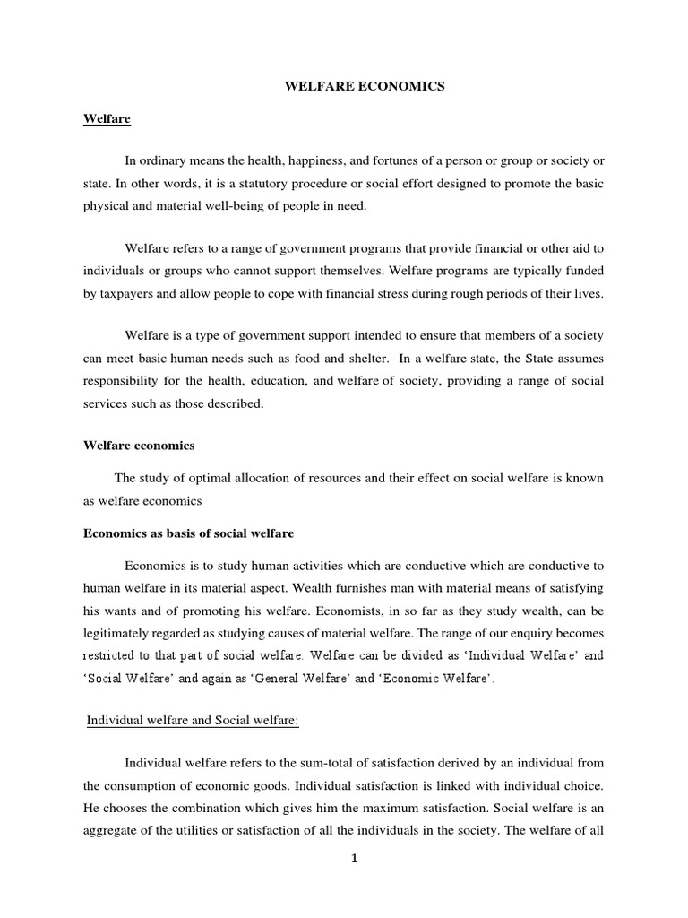 Welfare Funcation | PDF | Welfare Economics | Pareto Efficiency