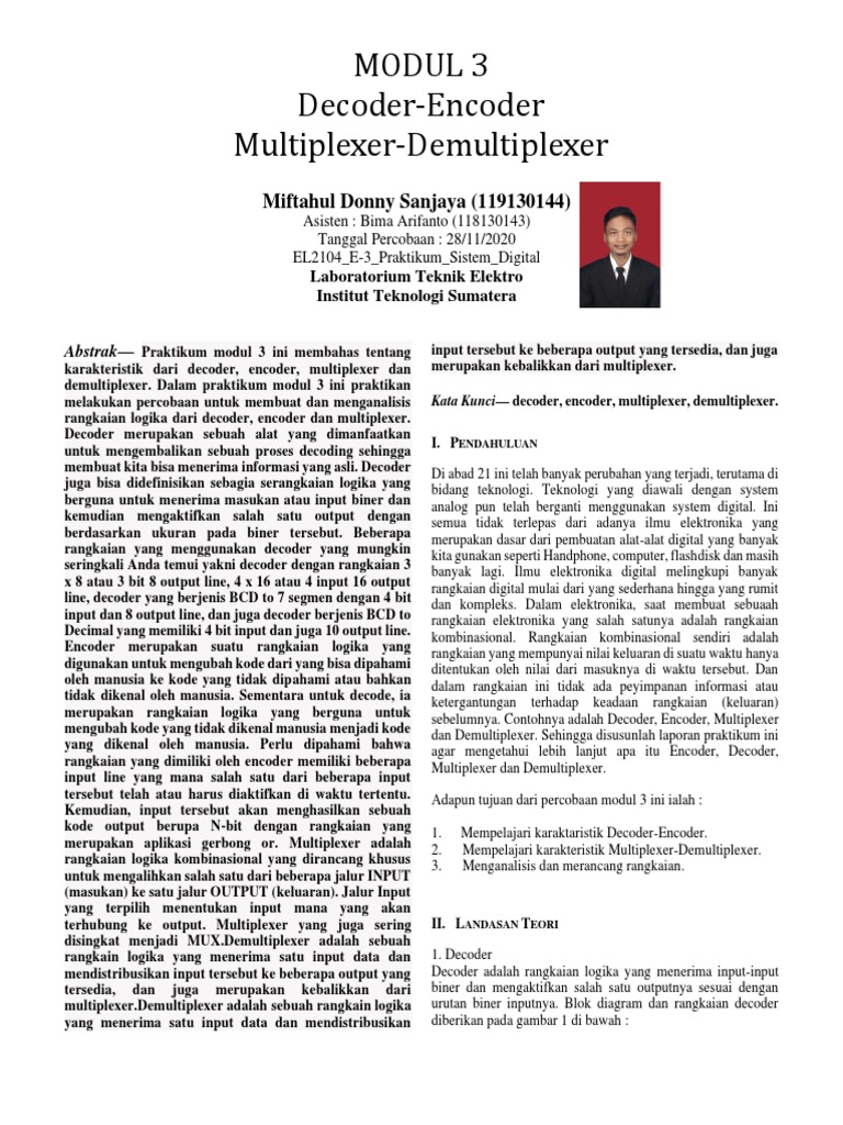 Karakteristik Decoder dan Multiplexer | PDF | Komputer